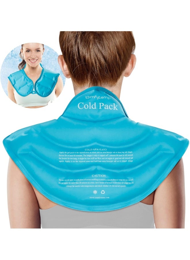 Comfytemp Ice Pack for Neck Shoulders, FSA HSA Approved, Large Gel Neck Shoulder Ice Pack, Reusable Cold Neck Ice Pack Wrap for Upper Back Pain Relief, Cold Compress Therapy for Rotator Cuff Injuries - Image 1